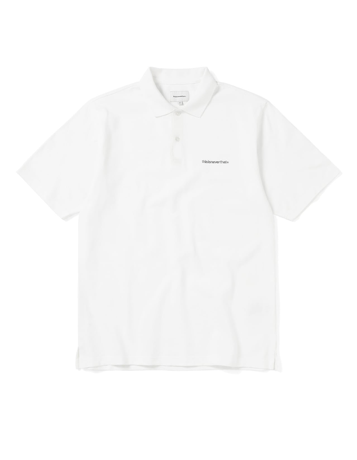 디스이즈네버댓 T-logo S/S Jersey Polo White