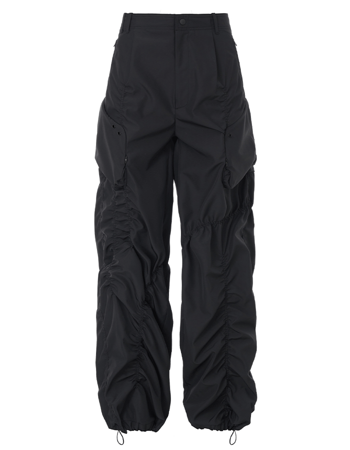 SMOCKING CONVEX PANTS (UNISEX) BLACK