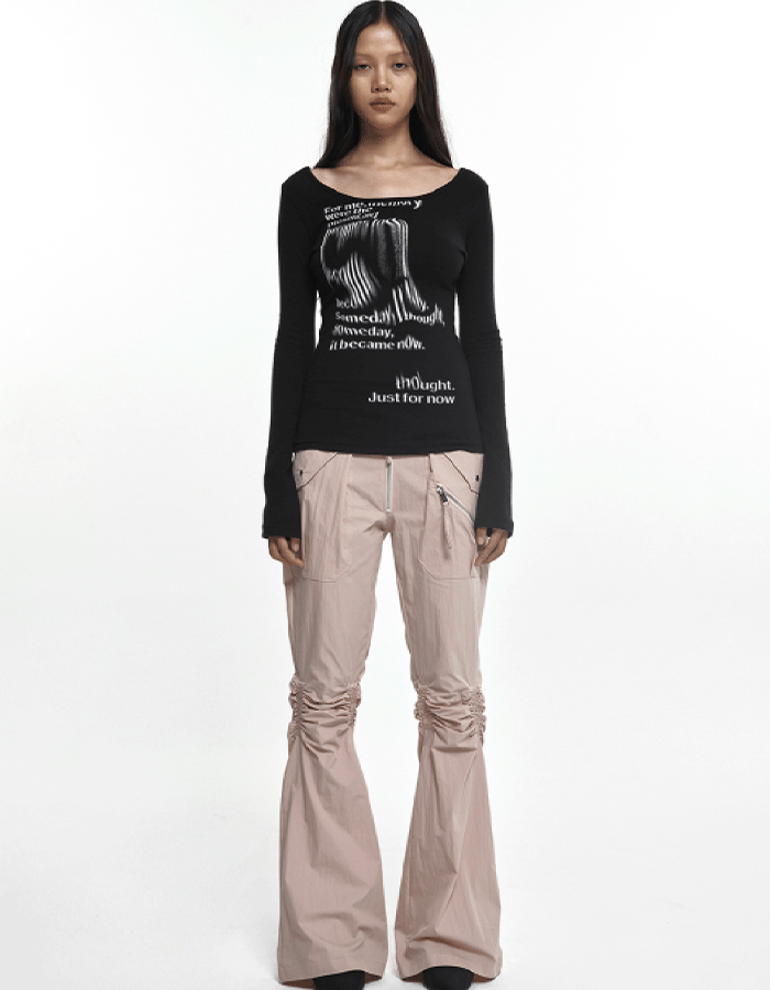 EXPOSURE ZIP DETAIL PANTS (UNISEX) ROSE PINK