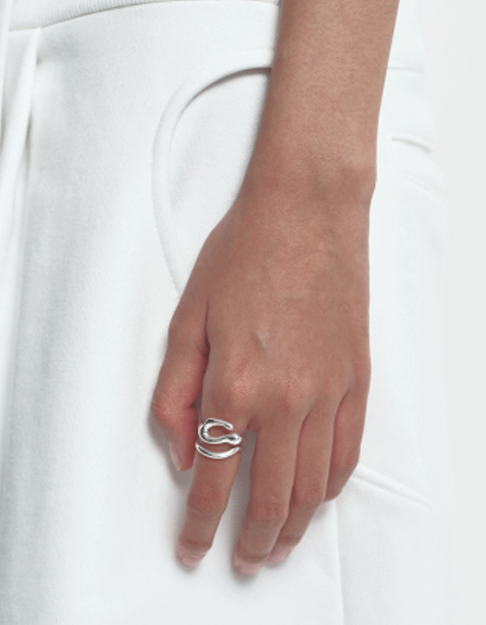 WAVY RING SET SILVER