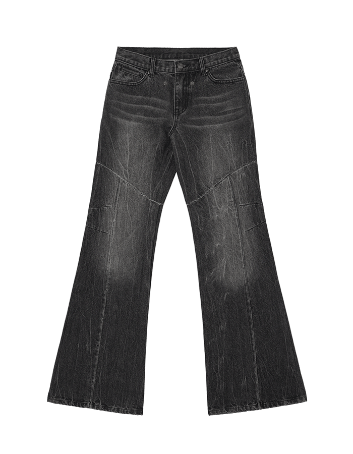 오호스 Crack Washed Denim Pants / Charcoal