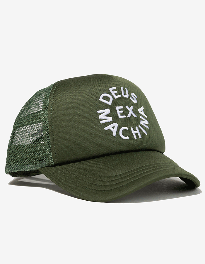 데우스엑스마키나 CIRCLE LOGO TRUCKER FOREST GREEN