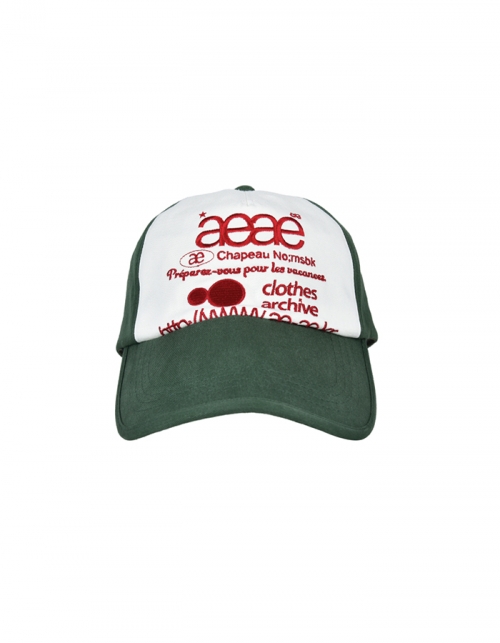 [AEAE] WEB LOGO 5 PANNEL BALL CAP - [GREEN]