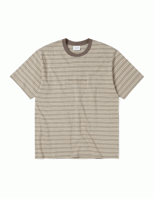 디스이즈네버댓 Micro Striped Tee Brown