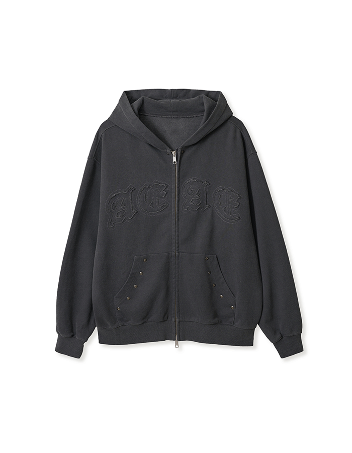 [AEAE] PIGMENT HOOD ZIP-UP [BLACK]