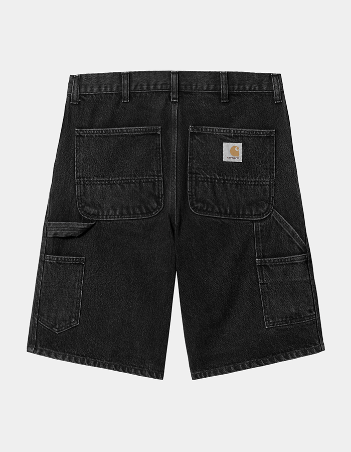 칼하트WIP SINGLE KNEE SHORT SMITH BLACK STONE WASHED