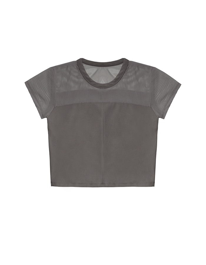 오호스 Half Sheer Jersey T / Charcoal