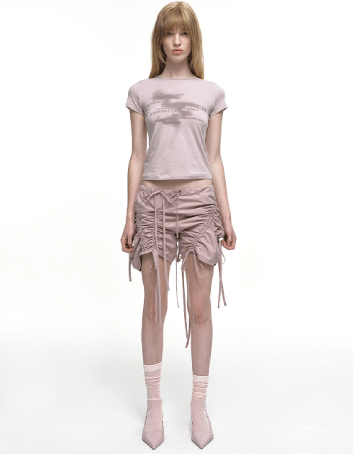 NACHE SHIMMER CROP T-SHIRT DUSTY PINK