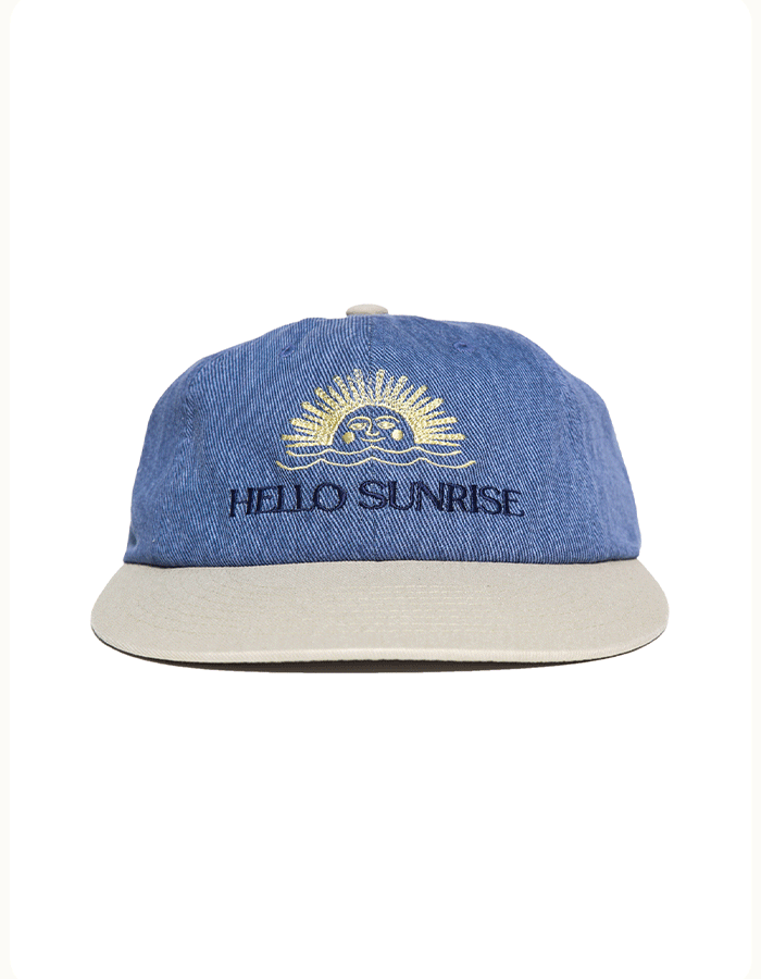 헬로선라이즈 Two Tone Washed OG Logo Cap_D.Blue & Beige