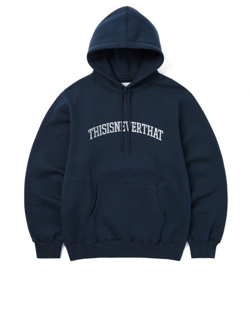 디스이즈네버댓 Arch-Logo Hoodie Navy