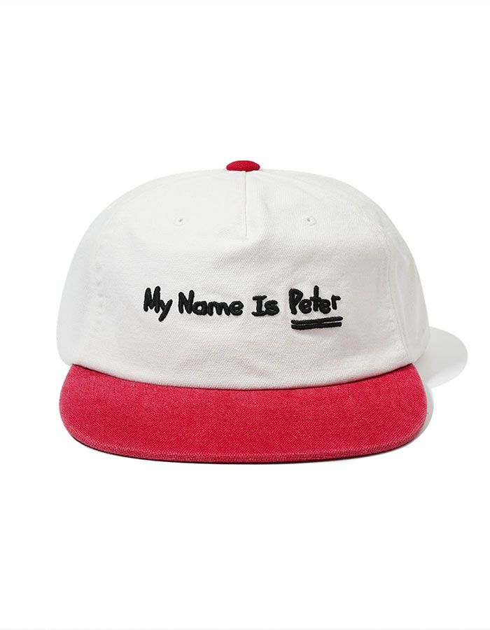 MY NAME IS PETER M.N.P CAP - WHITE & RED