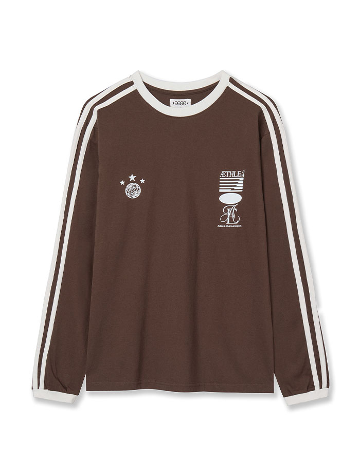 [AEAE] ATHLETE STRIPE L/S [BROWN]