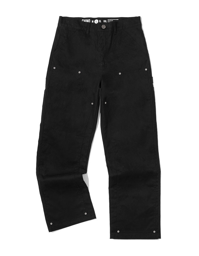 엑스트라오디너리 DOUBLE KNEE CANVAS PANTS BLACK