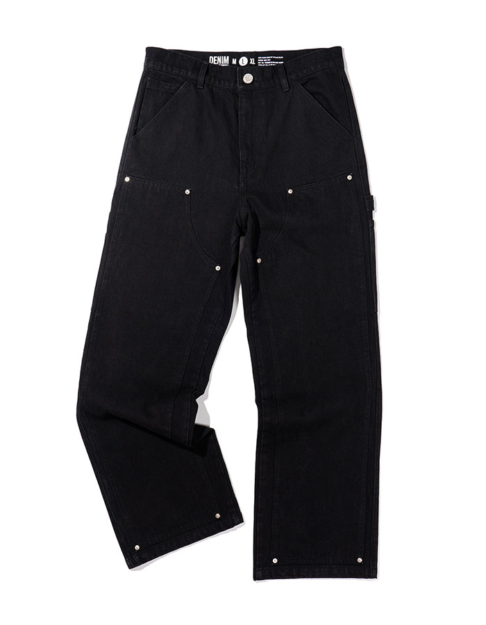 엑스트라오디너리 DOUBLE KNEE DENIM BLACK