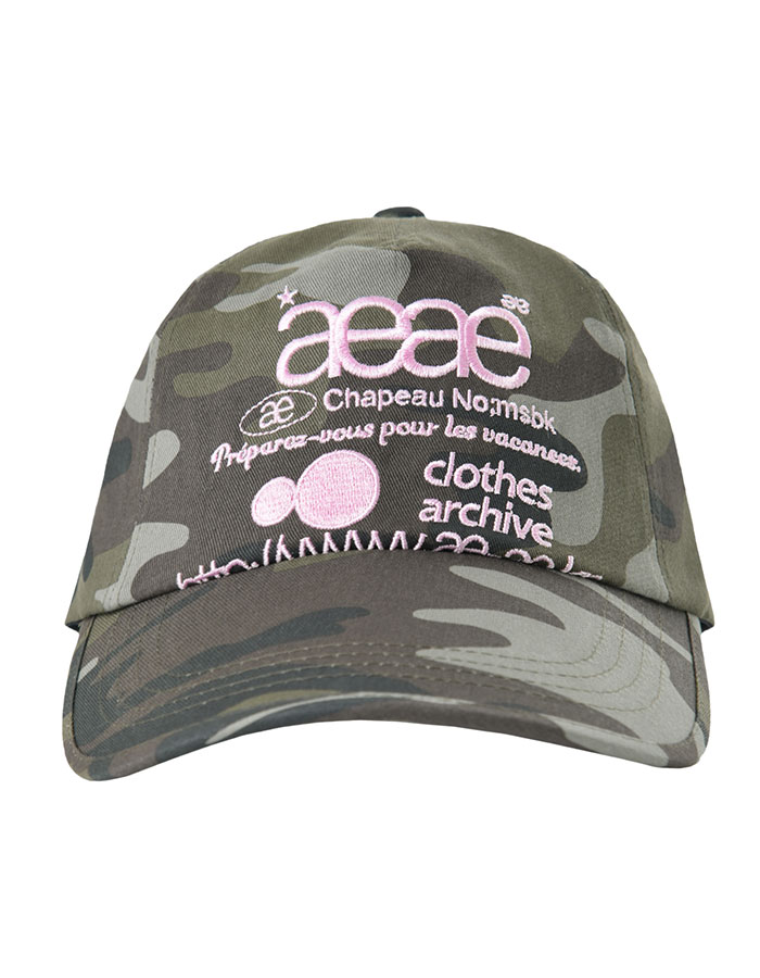 [AEAE] WEB LOGO CAMO 5 PANNEL CAP - [GREEN]