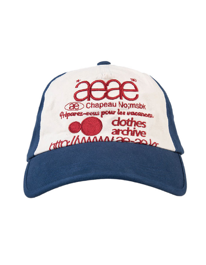 [AEAE] WEB LOGO 5PANNEL CAP [BLUE/RED]