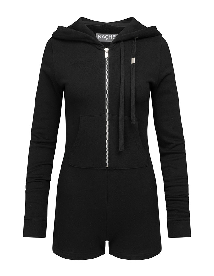 NACHE HOODIE HALF JUMPSUIT BLACK