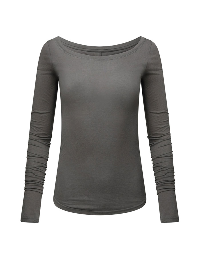 NACHE BACK HOLE LONG SLEEVE CHARCOAL