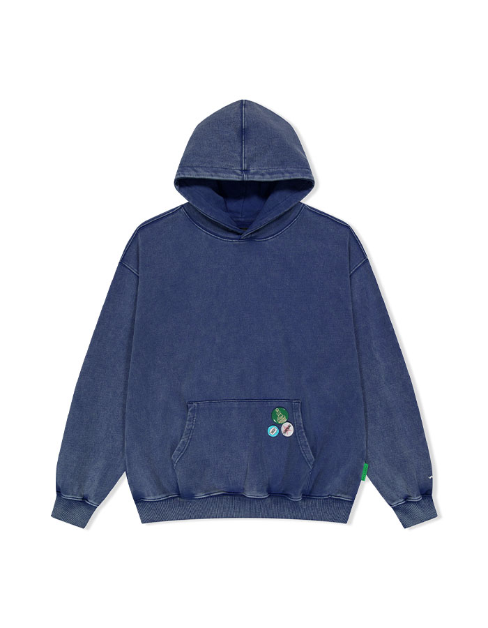 예스아이씨 Y.E.S Badges Hoodie Cobalt Blue