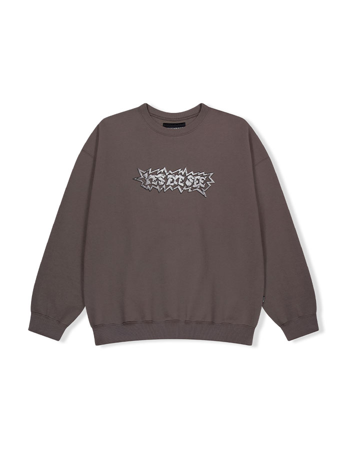 예스아이씨 Y.E.S Steel Logo Sweatshirt Cocoa