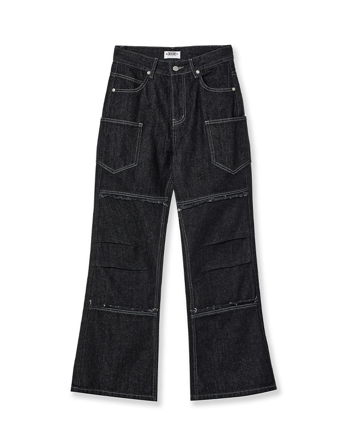 [AEAE] RAW EDGE FLARE JEANS [BLACK]