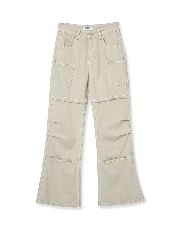 [AEAE] RAW EDGE FLARE JEANS [BEIGE]