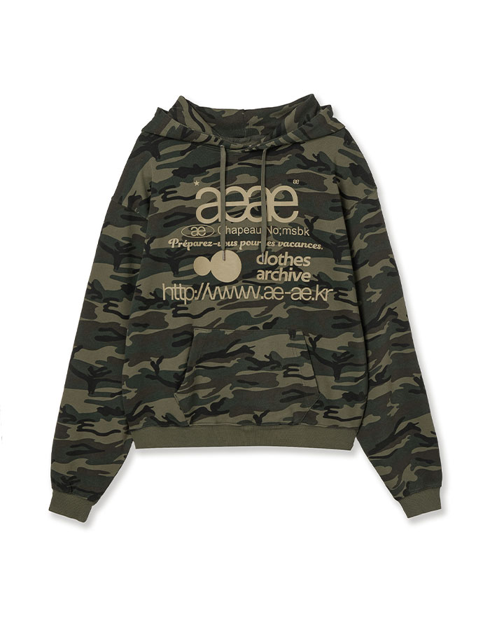 [AEAE] WEB LOGO LOOSED HOODIE [CAMO]