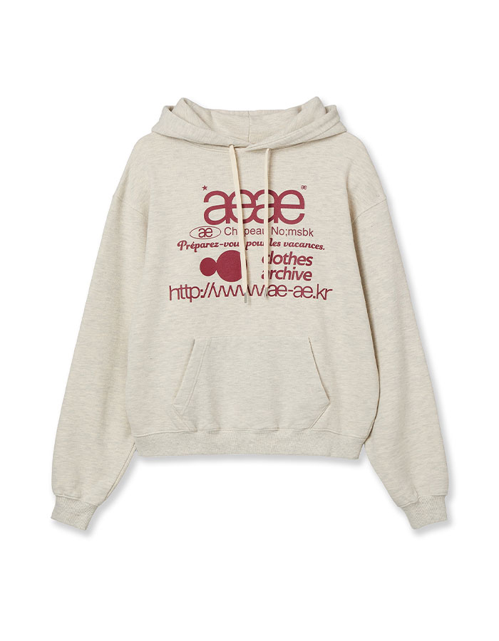 [AEAE] WEB LOGO LOOSED HOODIE [OATMEAL]