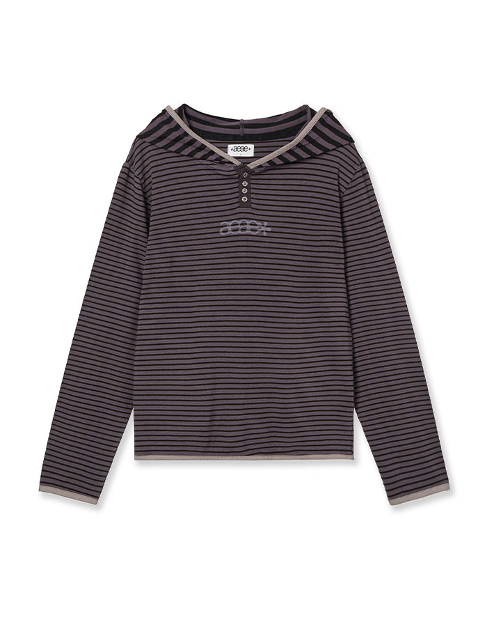 [AEAE] STRIPE HOODIE [PURPLE]