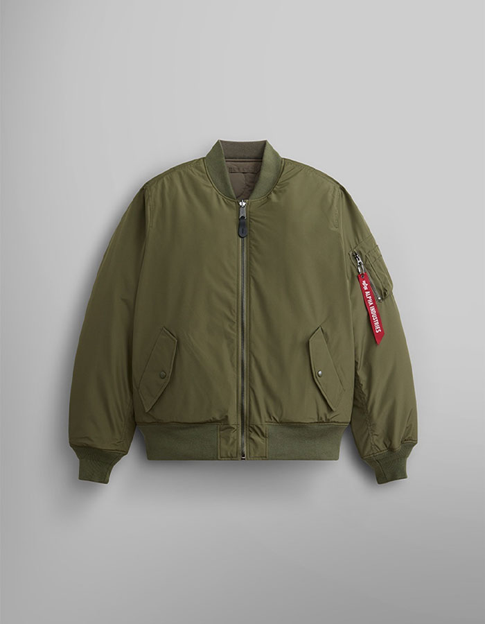 알파인더스트리 REVERSIBLE ONION QUILTED MA-1 FLIGHT JACKET OG-107 GREEN