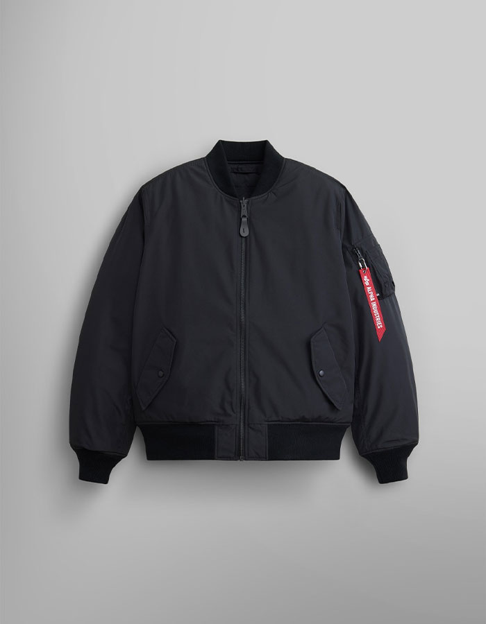 알파인더스트리 REVERSIBLE ONION QUILTED MA-1 FLIGHT JACKET BLACK