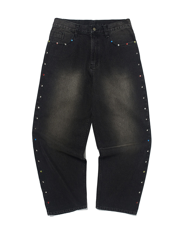 위캔더스 SIDE STUDDED PANTS (BLACK)