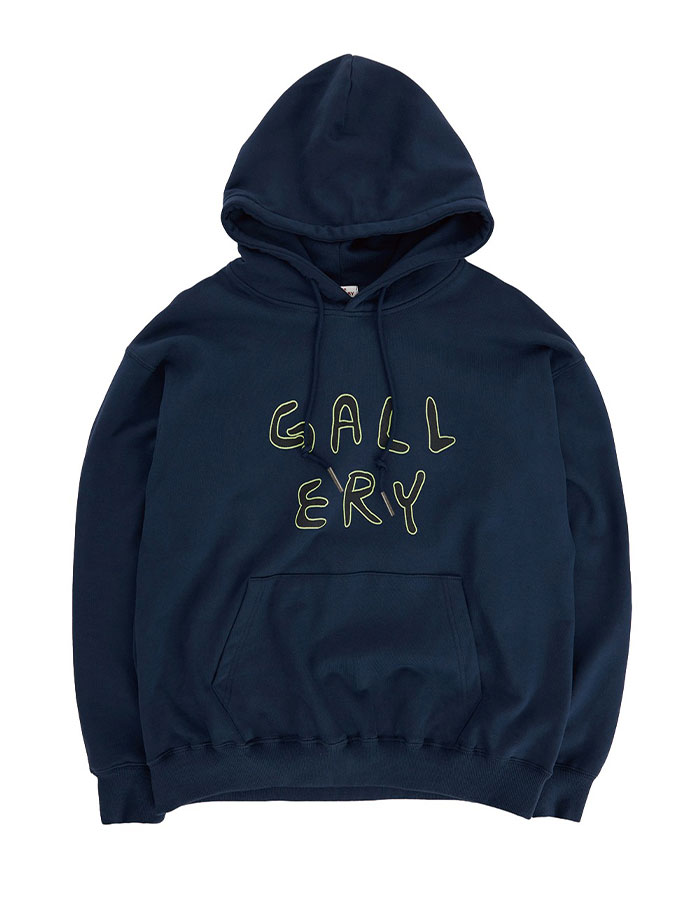 1011 GALLERY Gallery Logo Hoodie-Navy