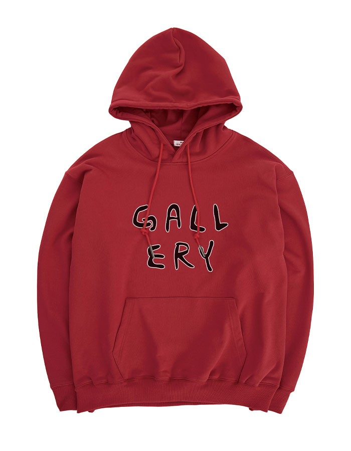 1011 GALLERY Gallery Logo Hoodie-Red