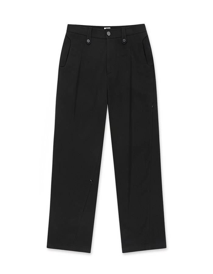 [YOUCHE PRETATPORTER] AR CURVED SEAM TROUSER - BLACK