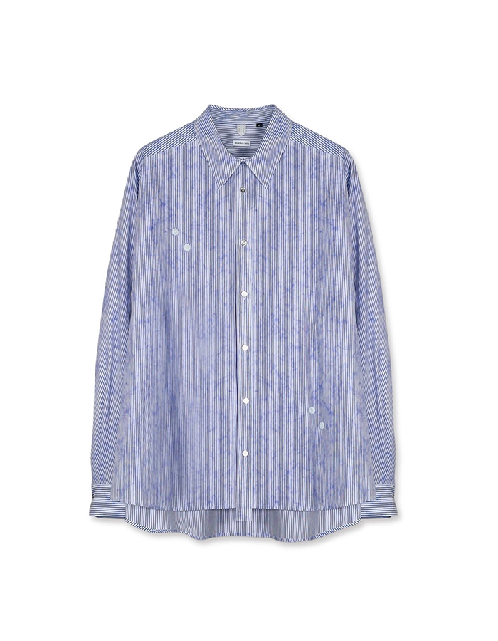 [YOUCHE PRETATPORTER] AS STRIPED SUN-GRIB SHIRTS SKY BLUE