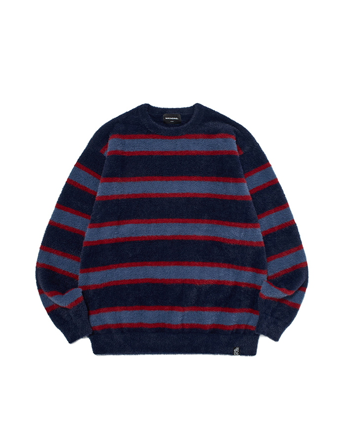 위캔더스 STRIPED KNIT SWEATER (NAVY)