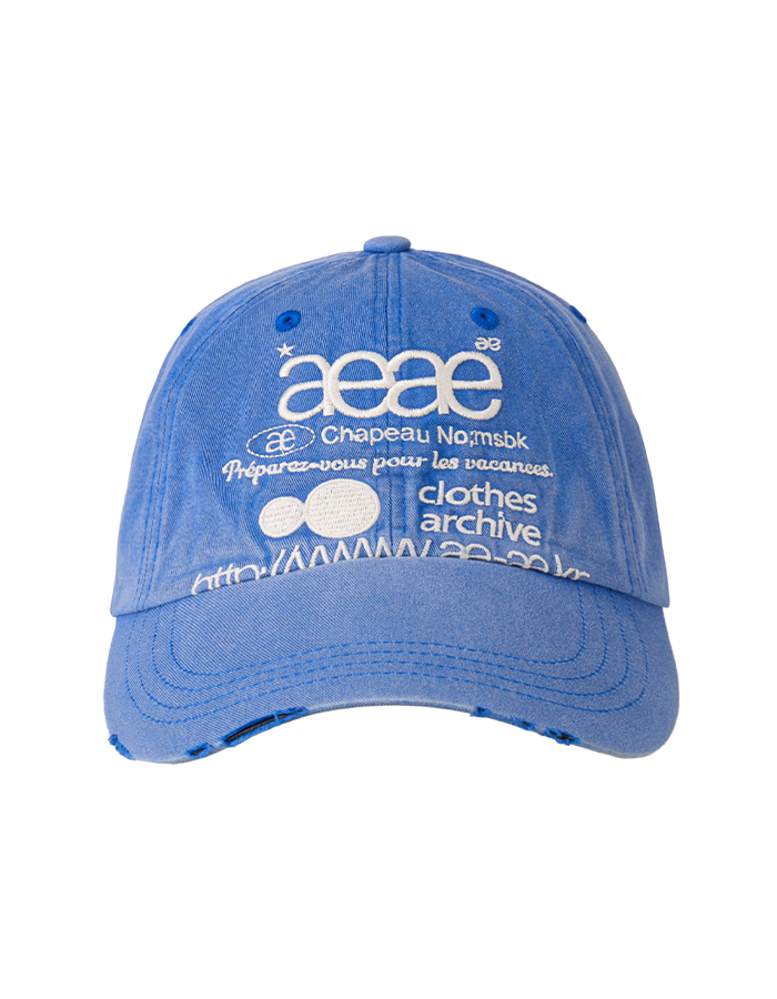 [AEAE] WEB LOGO DAMAGED CAP [BLUE]