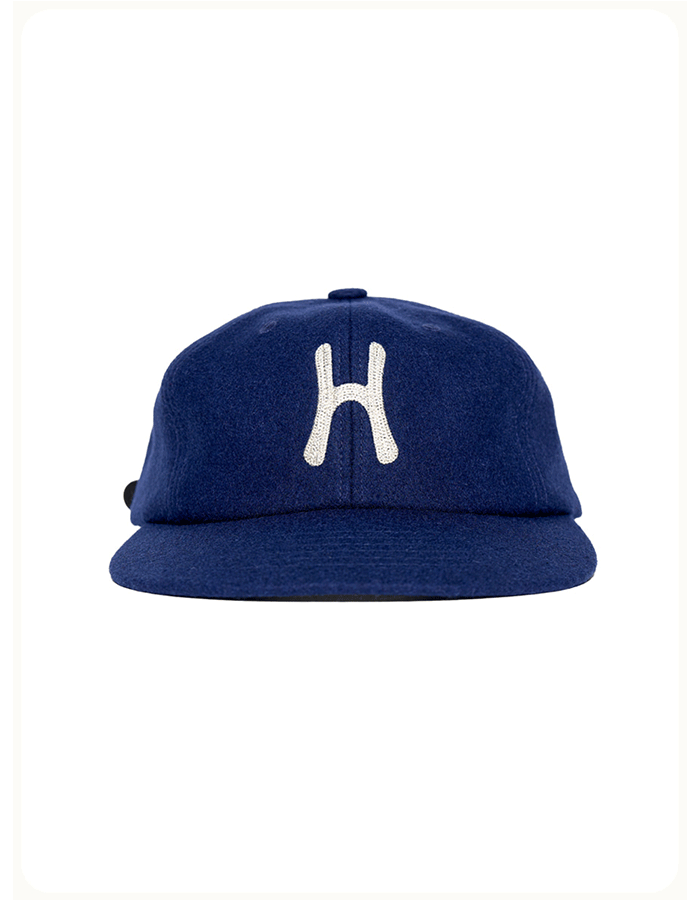 헬로선라이즈 H Logo Wool Relaxed Fit 6Panel Cap_Deep Blue