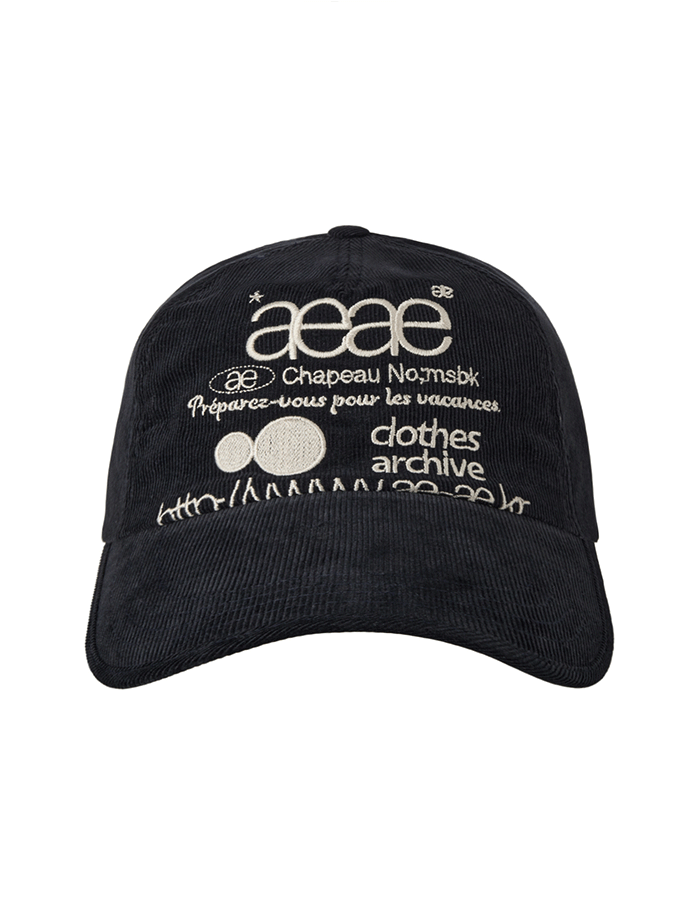 [AEAE] WEB LOGO CORDUROY CAP [DARK NAVY]