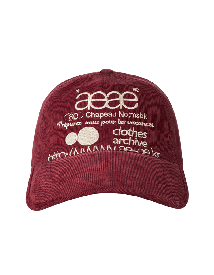 [AEAE] WEB LOGO CORDUROY CAP [BURGUNDY]