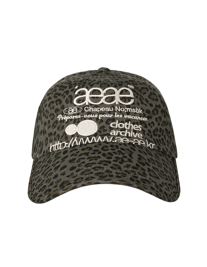 [AEAE] WEB LOGO LEOPARD CAP [KHAKI]