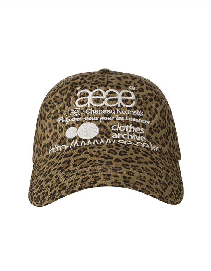 [AEAE] WEB LOGO LEOPARD CAP [MUSTARD]