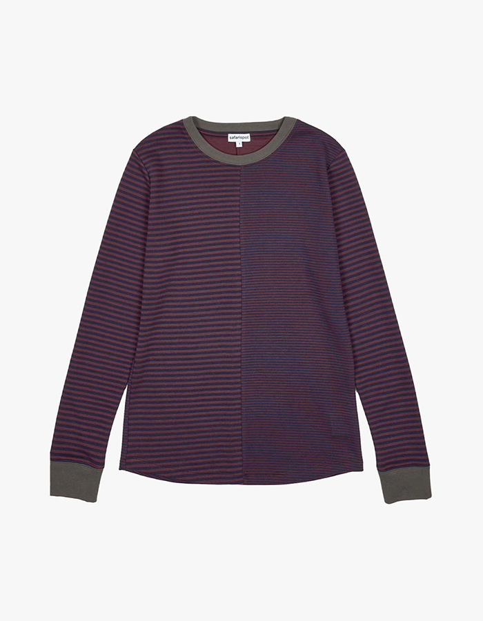 사파리스팟  BLOCK STRIPE L/S (BURGUNDY/NAVY/KHAKI)