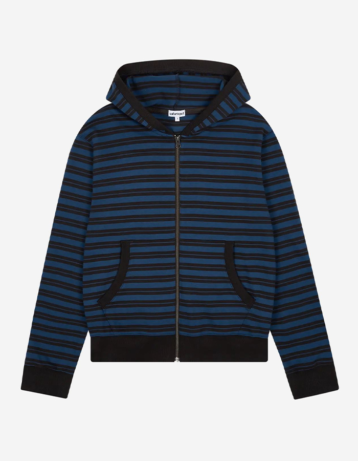 사파리스팟   STRIPE HOODIE ZIPUP (NAVY/BLACK)