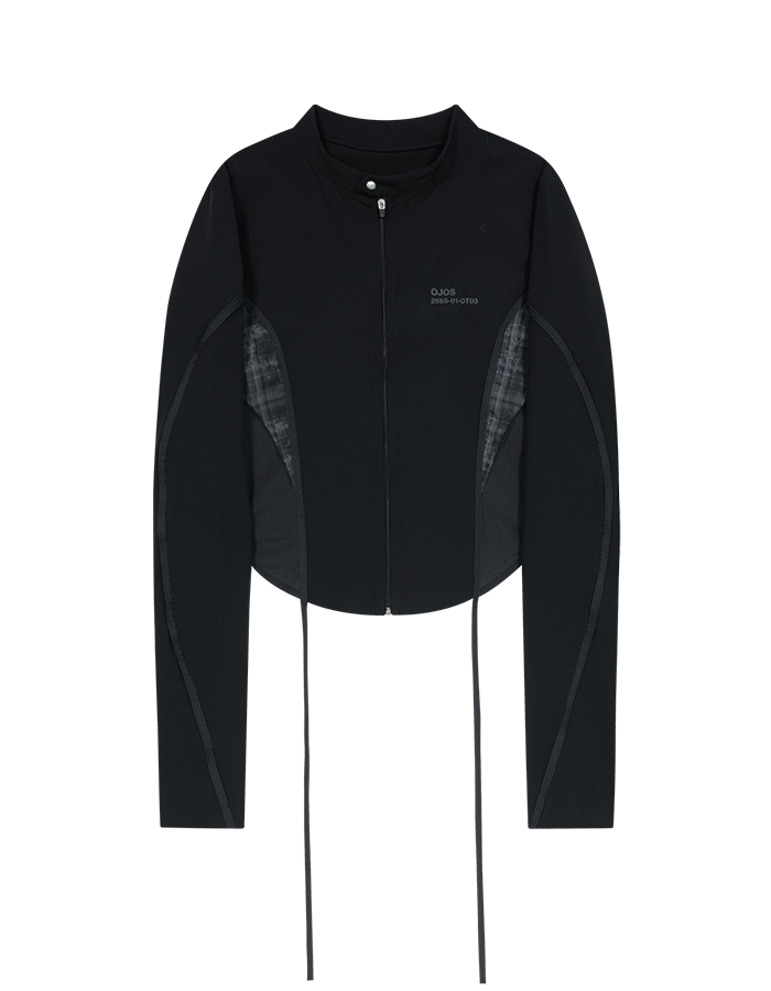 오호스 25SS Strap Trimming Pattern Jacket / Black