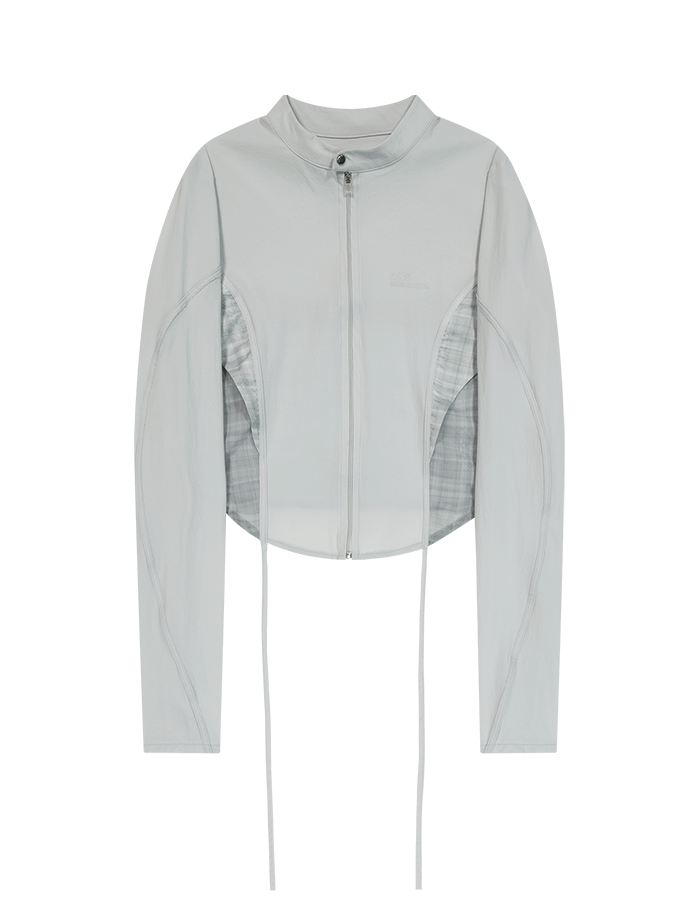 오호스 25SS Strap Trimming Pattern Jacket / Grey