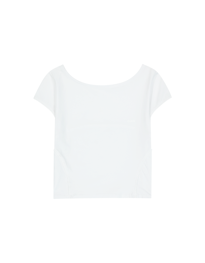 오호스 25SS OJOS Lace Trimming T-shirt / Off White