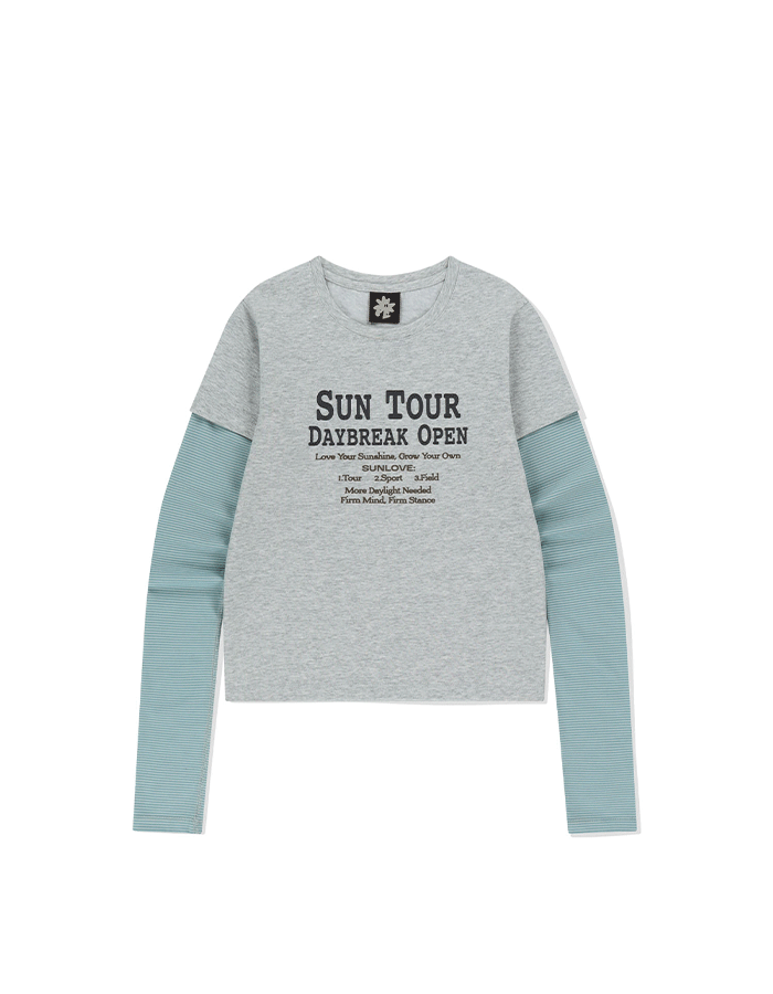 SUNLOVE 25S/S W SUN TOUR Layered L/S Tee Heather Grey