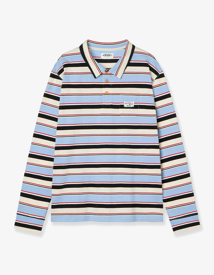 [AEAE] 25SS STRIPE PK T-SHIRTS [SKYBLUE]
